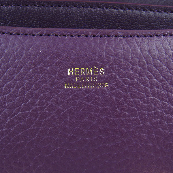 7A Hermes Constance Togo Leather Single Bag Purple Gold Hardware H020